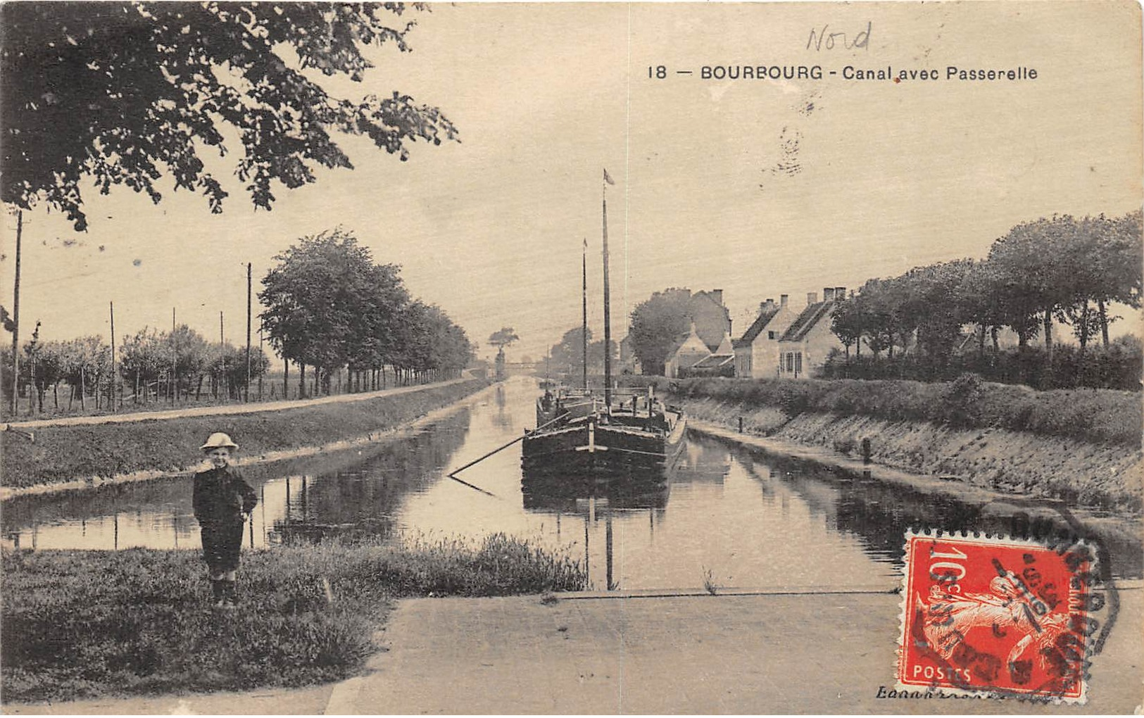 59 BOURBOURG  CANAL AVEC PASSERELLE ANIMATION - Autres & Non Classés