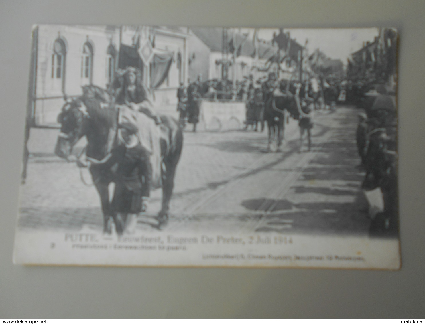 BELGIQUE ANVERS PUTTE FEUWFEEST,EUGEEN DE PRETER, 2 JULI 1914 PRAALSTOET EEREWACHTEN TE PAARD - Putte