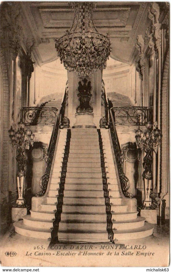 5LS 945. MONTE CARLO - LE CASINO - ESCALIER D'HONNEUR DE LA SALLE EMPIRE - Casinò