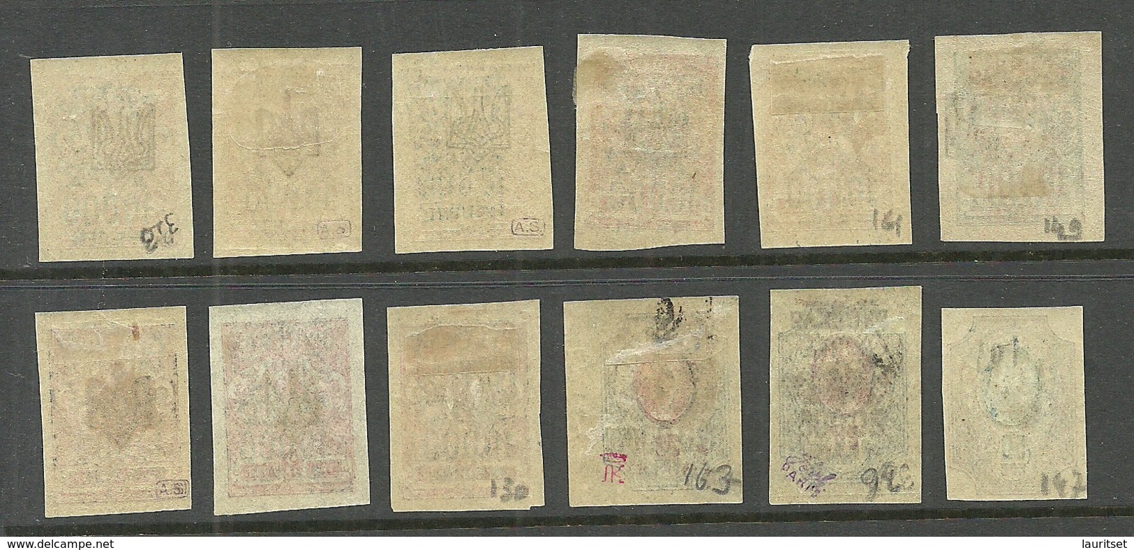 Ukraina RUSSIA RUSSLAND 1920 Wrangel Gallipoli Camp Post OPT On Different Ukraine OPT Stamps * Many Are Signed - Ukraine