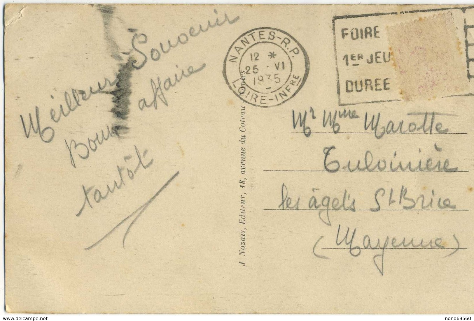 CPA 44 Nantes Lion D'or Vue Générale Du Nouveau Quartier Voyage 1935 Rare - Nantes