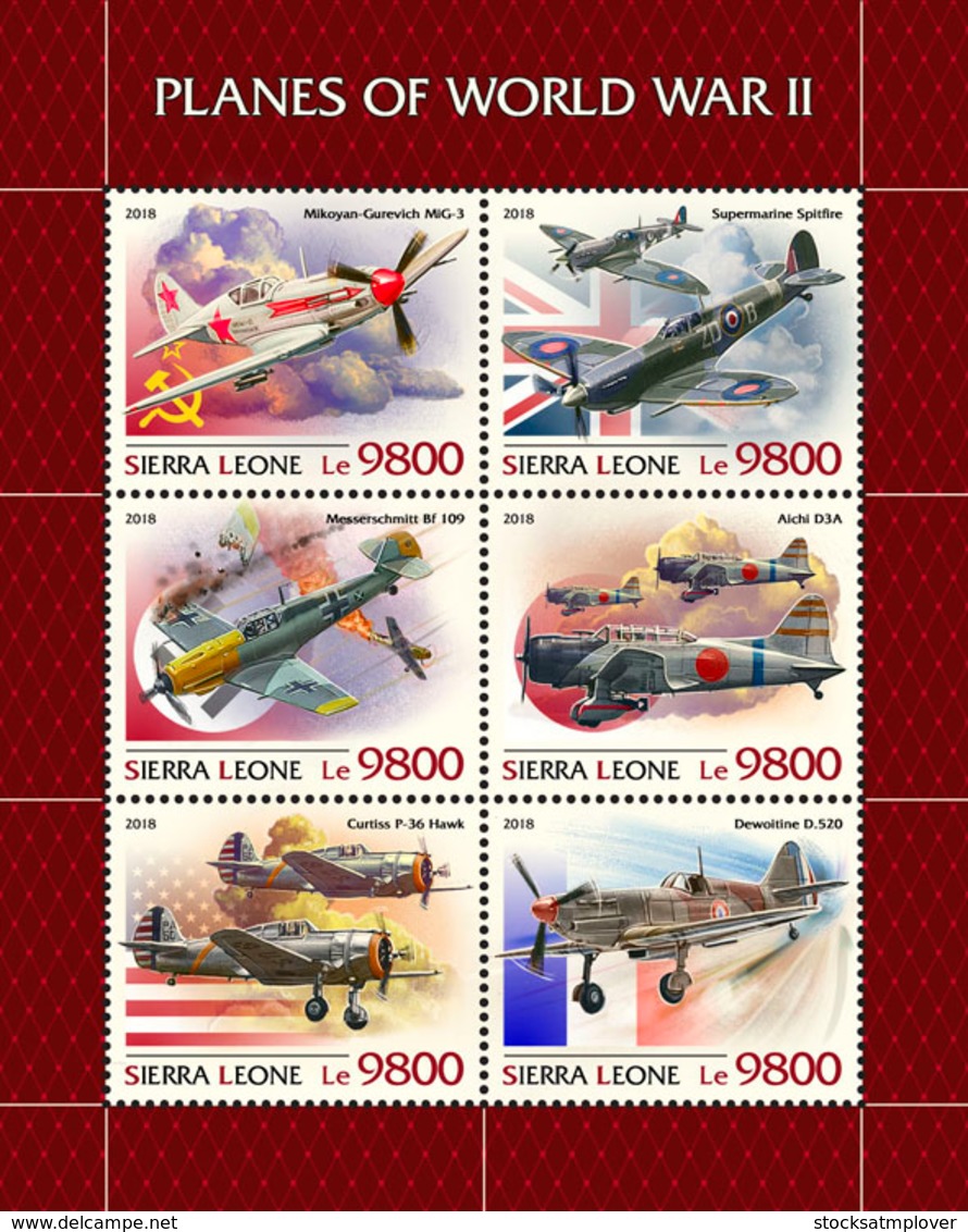 Sierra Leone 2018 Planes Of WWII  S201811 - Sierra Leone (1961-...)