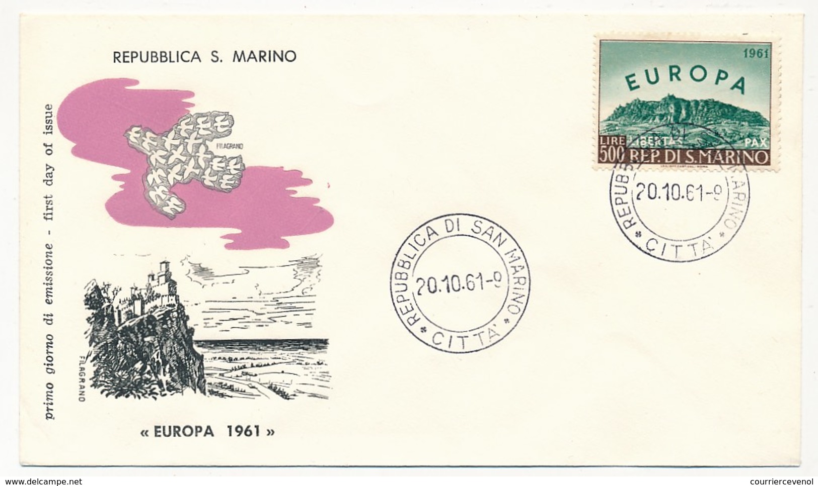 SAINT-MARIN - 2 Enveloppes FDC Différentes - Europa 1961 - 1961