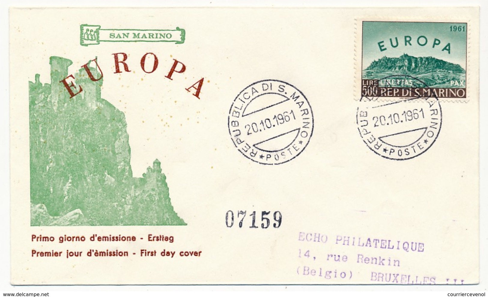 SAINT-MARIN - 2 Enveloppes FDC Différentes - Europa 1961 - 1961