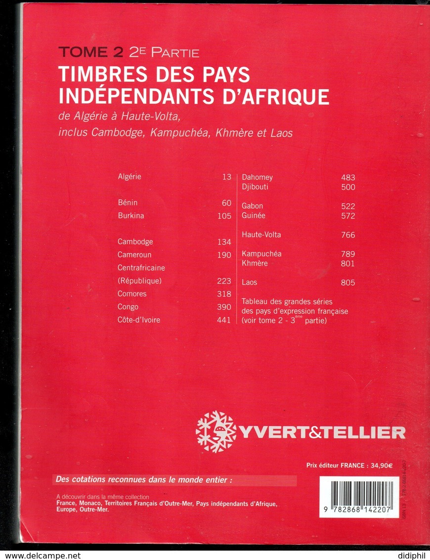 YVERT CATALOGUE PAYS INDEPENDANTS AFRIQUE 2013 DE ALGERIE A HAUTE VOLTA - France