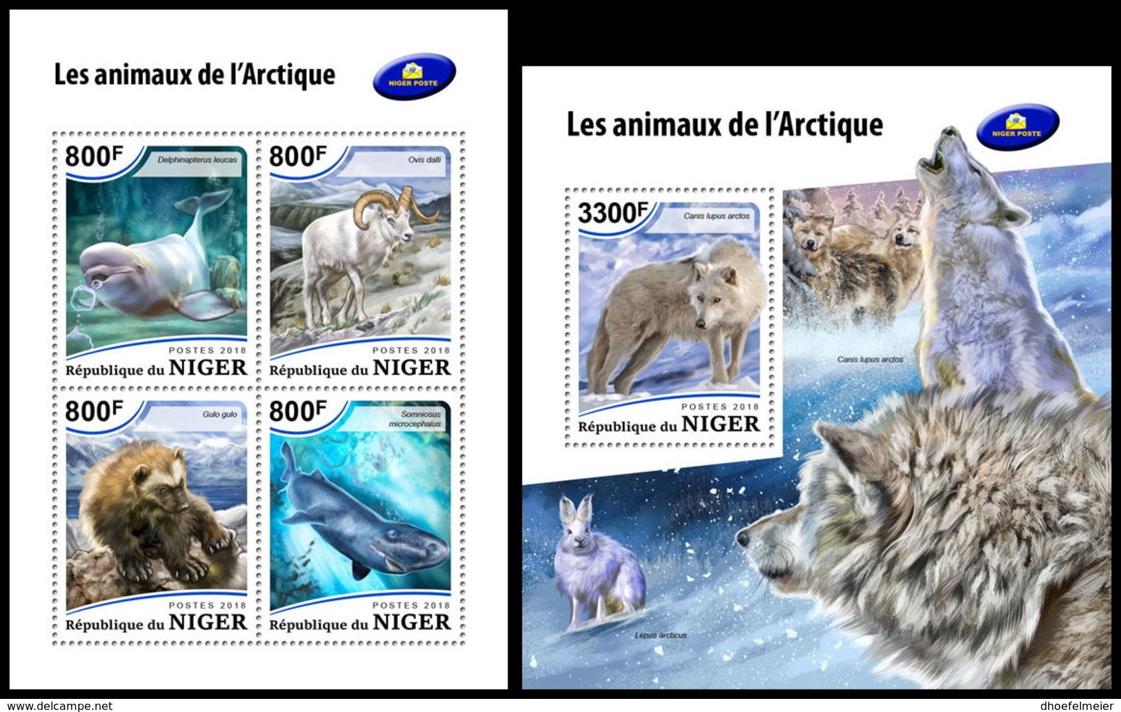 NIGER 2018 **MNH Arctic Animals Tiere Am Nordpol Animaux De Arctique M/S+S/S - OFFICIAL ISSUE - DH1849 - Arctic Wildlife