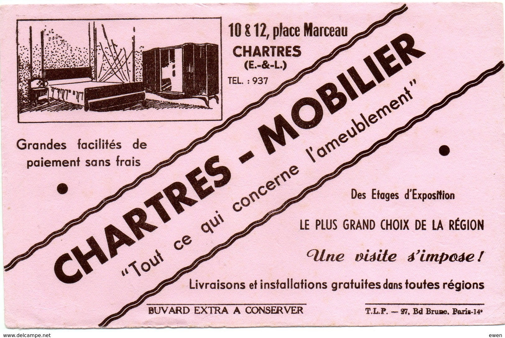 Buvard Chartres-Mobilier. Années 50. - Autres & Non Classés