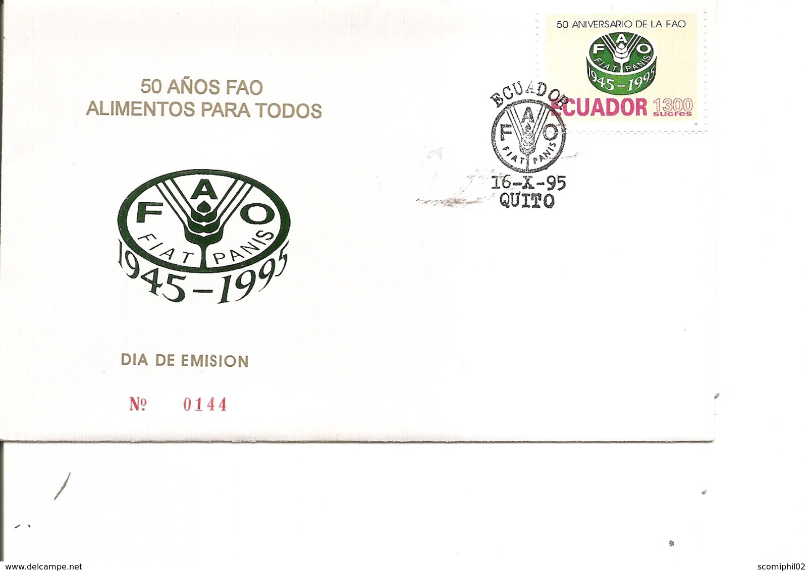 Contre La Faim ( FDC De L'Equateur De 1995 à Voir) - Contro La Fame