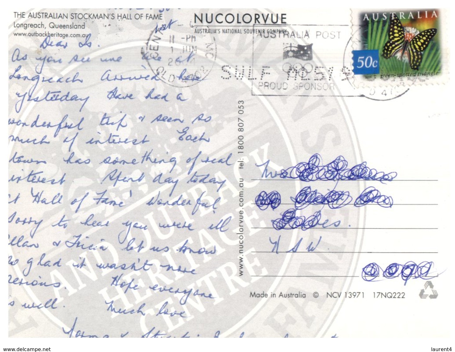 (1222) Australia - (with Stamp At Back Of Card) QLD - Longreach Hall Of Fame - Far North Queensland