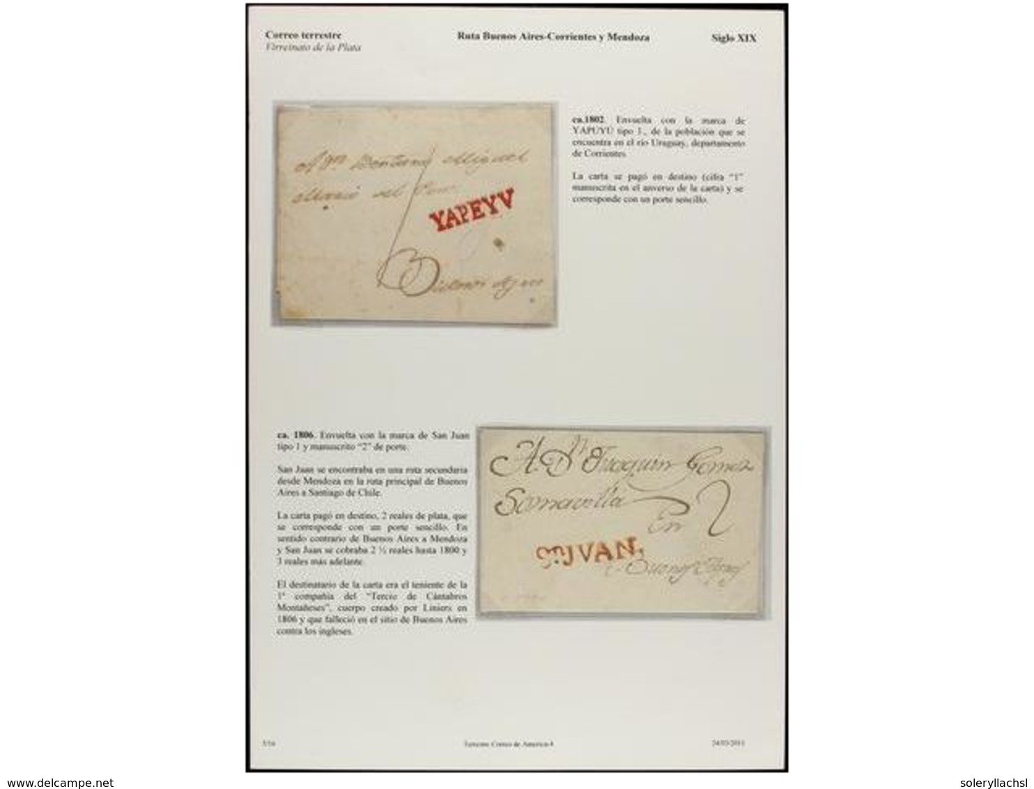 ARGENTINA. PERÍODO COLONIAL. Colección De 28 Cartas Destacando Las Dos Primeras De BUENOS AIRES, La Rarísima De YAPEYU,  - Other & Unclassified