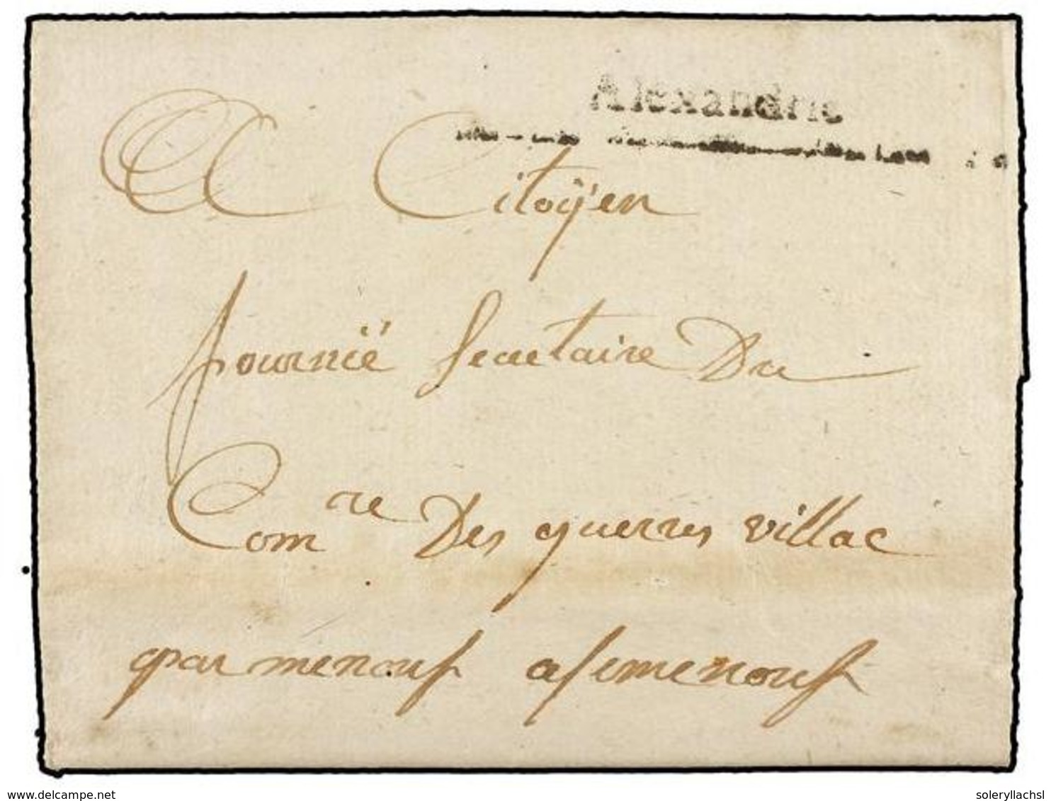 EGIPTO. 1800 (6 Vendemiaire-an 9). NAPOLEONIC CAMPAIGN. Complete Letter From ALEXANDRIA To MENOUF With French Strike Mar - Other & Unclassified