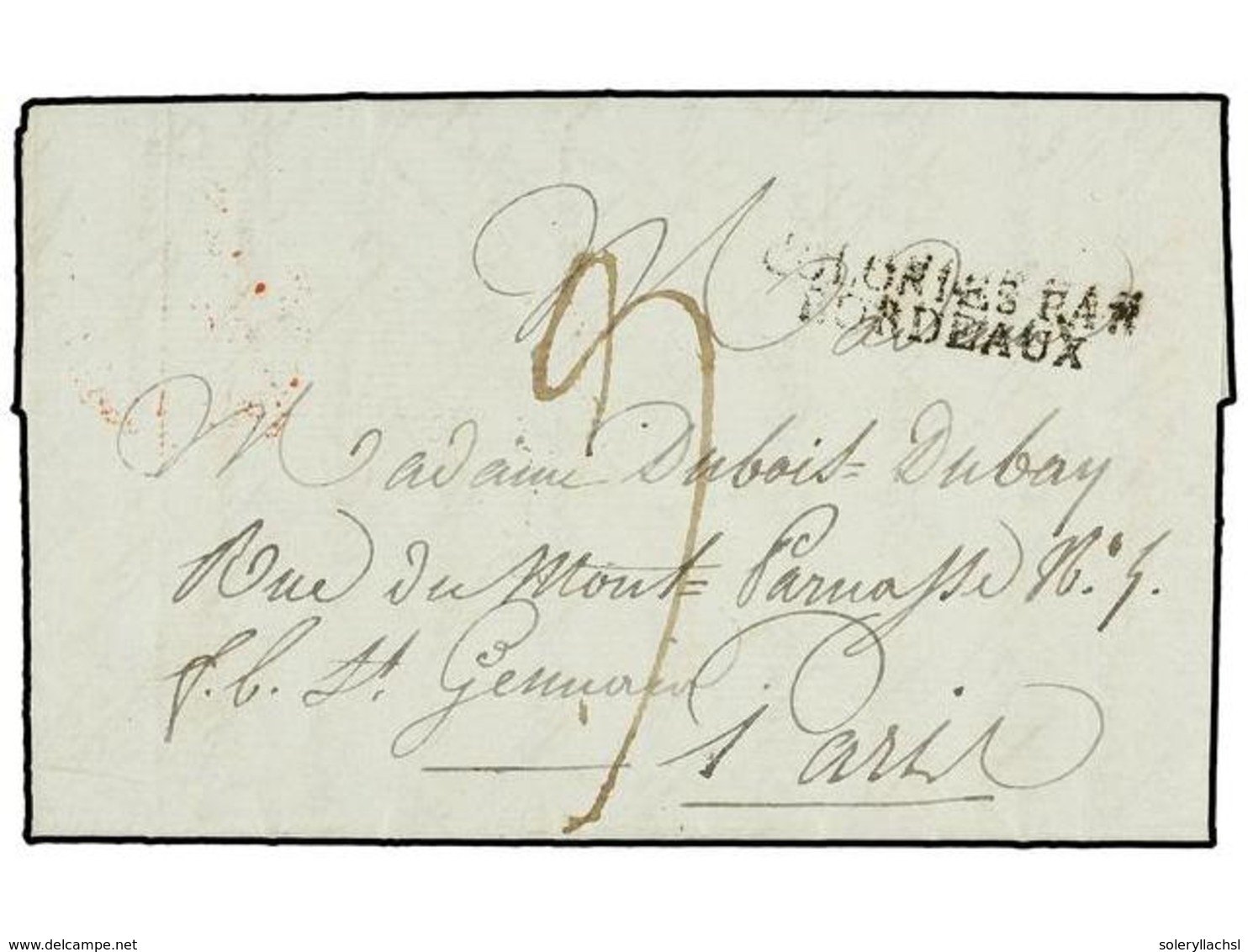 MAURICIO. 1809 (Mars 2). ILE DE FRANCE. PORT NAPOLEON To PARIS. Entire Letter With COLONIES PAR/BORDEAUX Entry Mark (Sal - Other & Unclassified