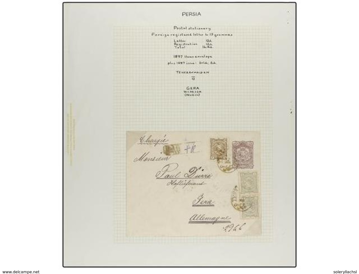 IRAN. 1897-1900. Three Postal Stationary Envelope Of 10 Ch., 12 Ch. And 1 Kr. Sent To Germany (see Web). - Autres & Non Classés