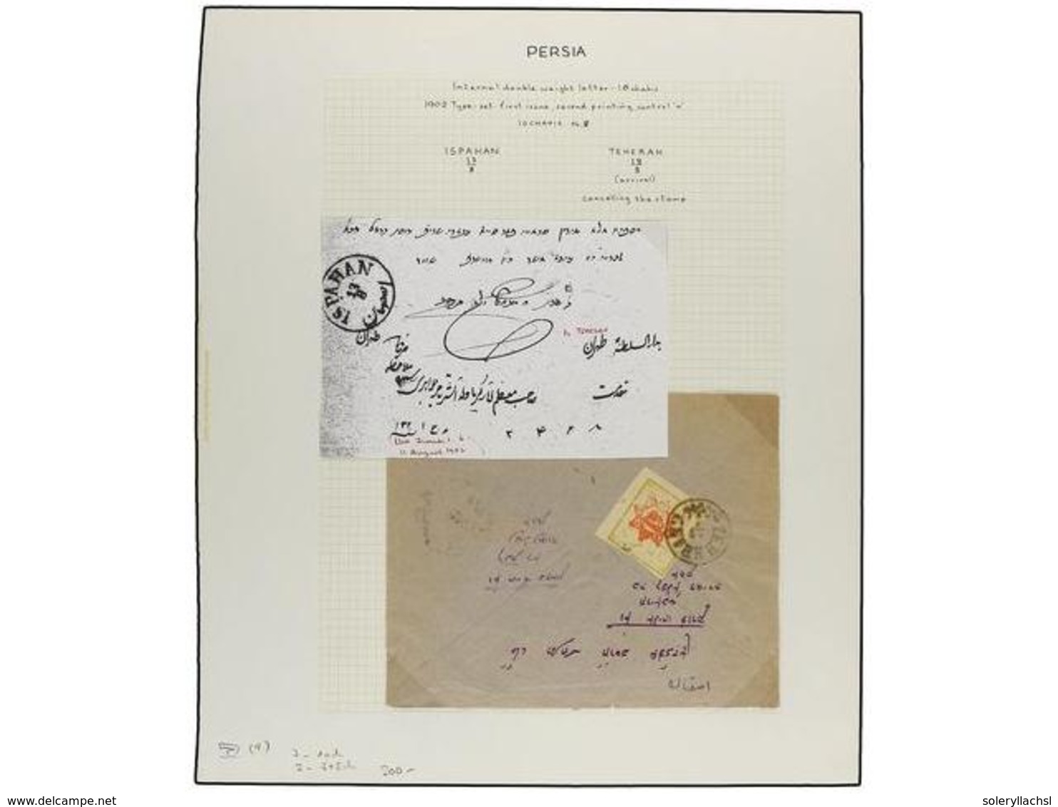 IRAN. Sc.283, 284 (9). 1902. PROVISIONAL ISSUE. (2nd Printing). Nine Covers With Double Weight Rate. Seven With 10 Ch. O - Autres & Non Classés