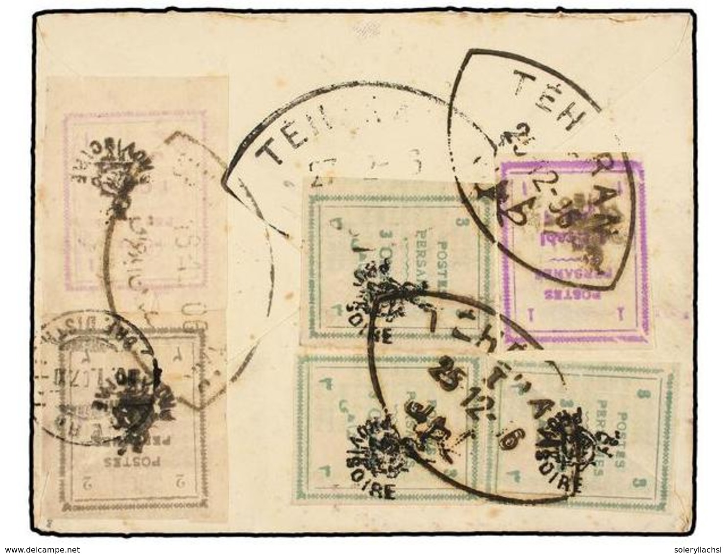 IRAN. Sc.422 (2), 423, 424 (3). 1906. TEHERAN To SWITZERLAND. 1 Ch. Violet (2), 2 Ch. Grey And 3 Ch. Green (3) Provision - Other & Unclassified