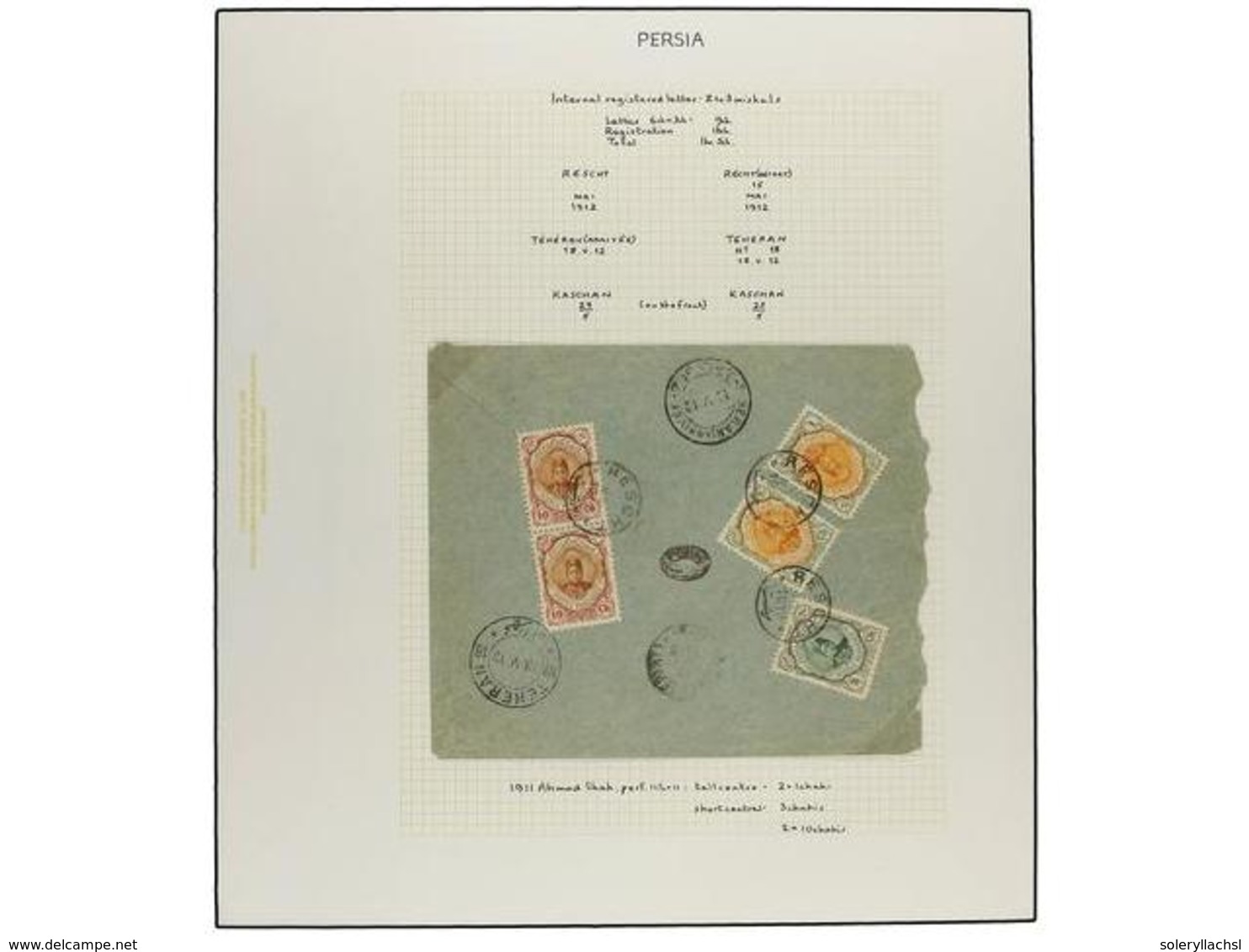 IRAN. 1911-21 Issue. Nineteen Registered Internal Covers, Diverse Frankings. (See Web). - Otros & Sin Clasificación