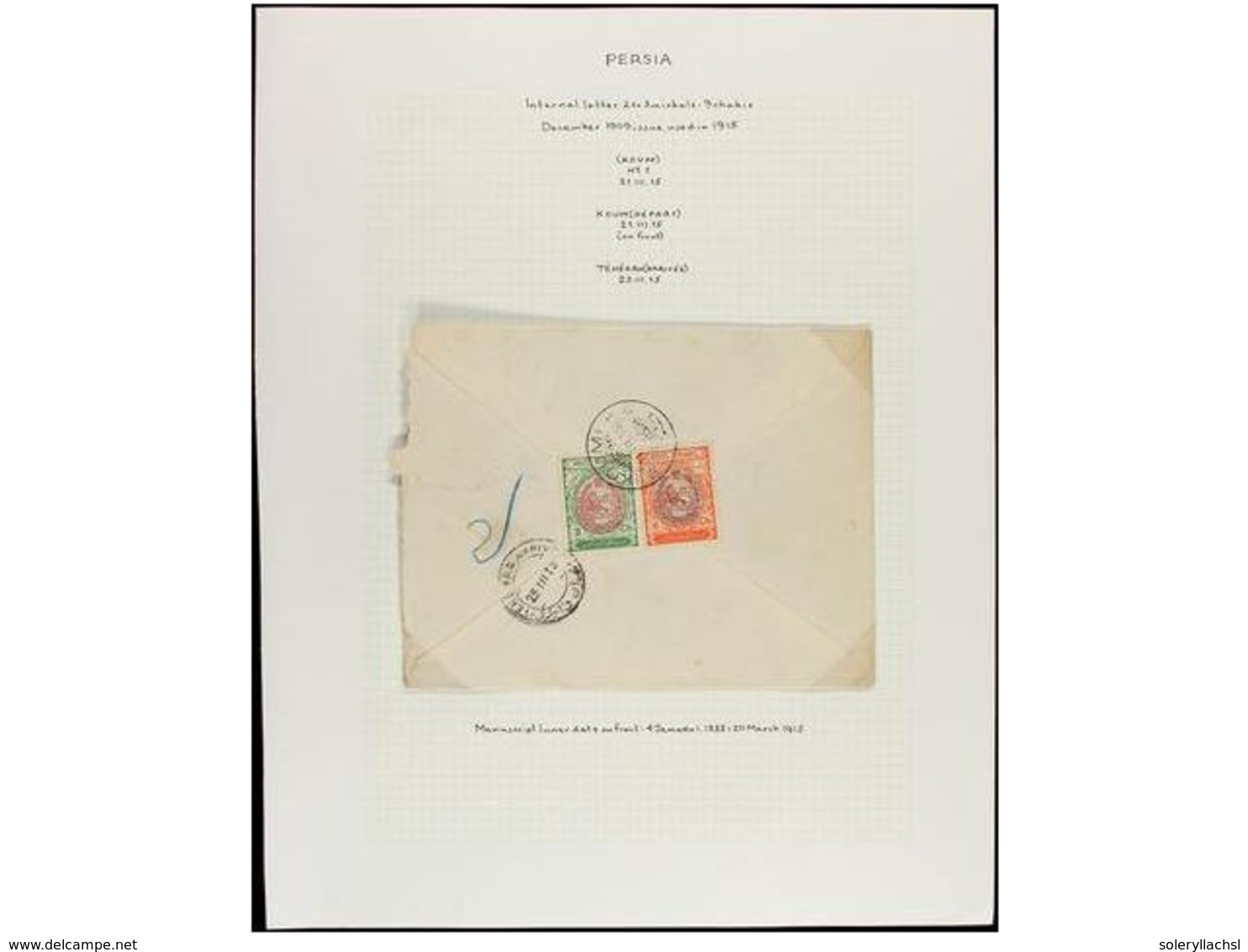 IRAN. 1915. Thirty Covers, Diverse Frankings (see Web). - Otros & Sin Clasificación