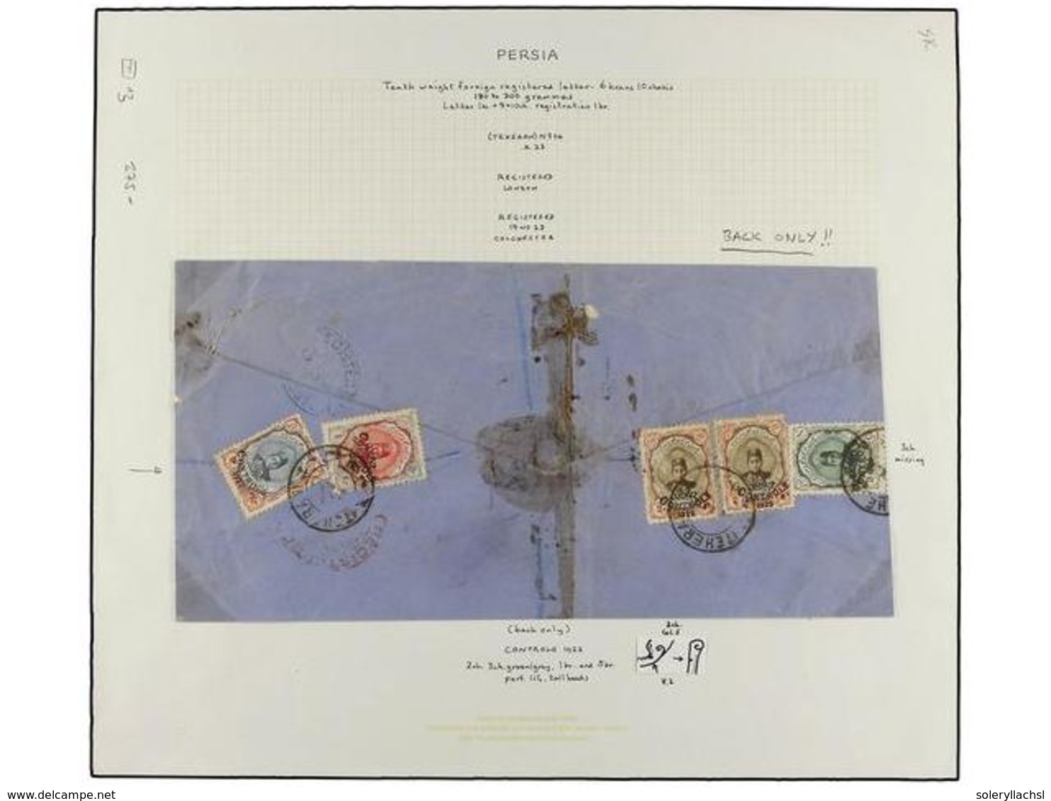 IRAN. 1922. OVPR. CONTROLE 1922 Issue. Thirteen Covers (one Front And Two Large Pieces) With Diverse Franking To Foreing - Otros & Sin Clasificación