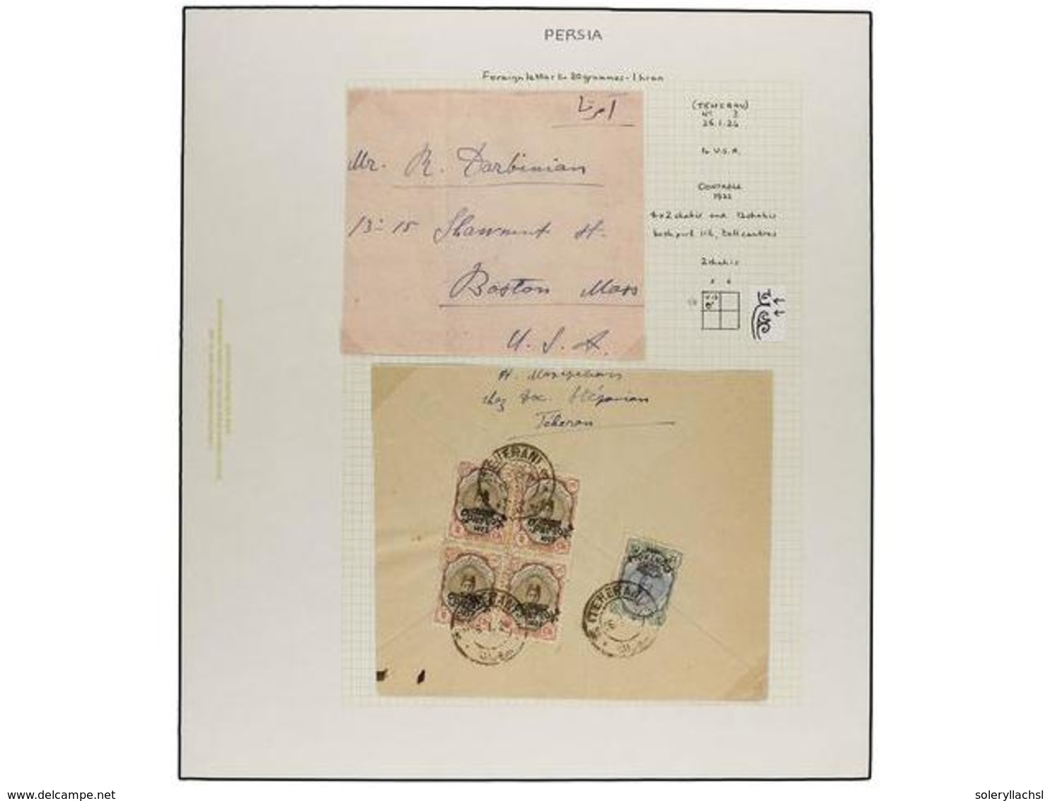 IRAN. 1923-24. PROVISIONAL ISSUE. Five Covers Sent Abroad, Diverse Frankings. (See Web). - Other & Unclassified