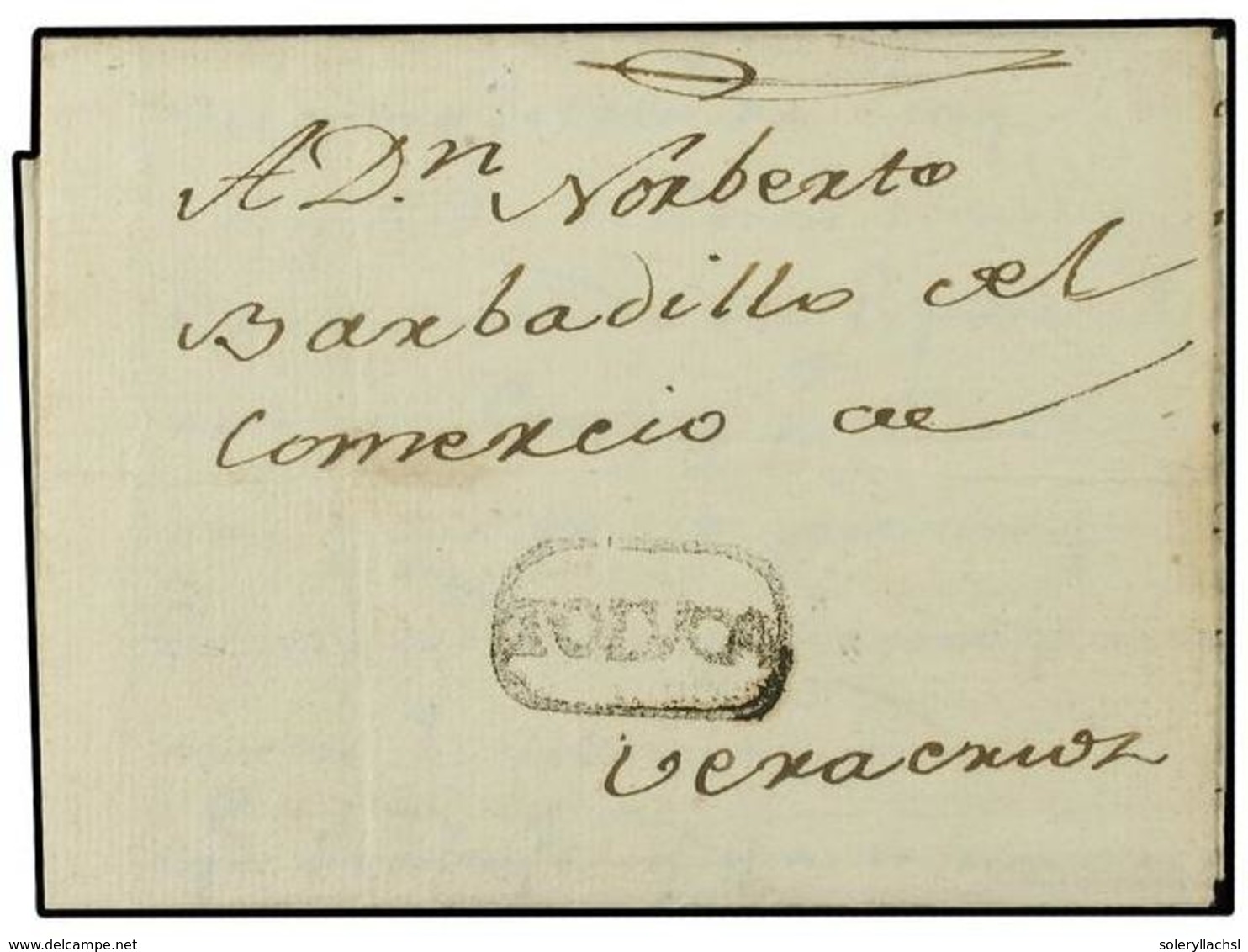 MEXICO. 1816 (14-Diciembre). TOLUCA A VERACRUZ. Marca TOLUCA En Negro (nº 1). RARA. - Other & Unclassified