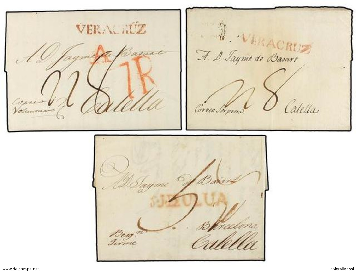 MEXICO. 1823 (19 Julio). FORTALEZA DE SAN JUAN DE ULUA A CALELLA (Barcelona). Carta Completa Fechada En VERACRUZ Con La  - Other & Unclassified