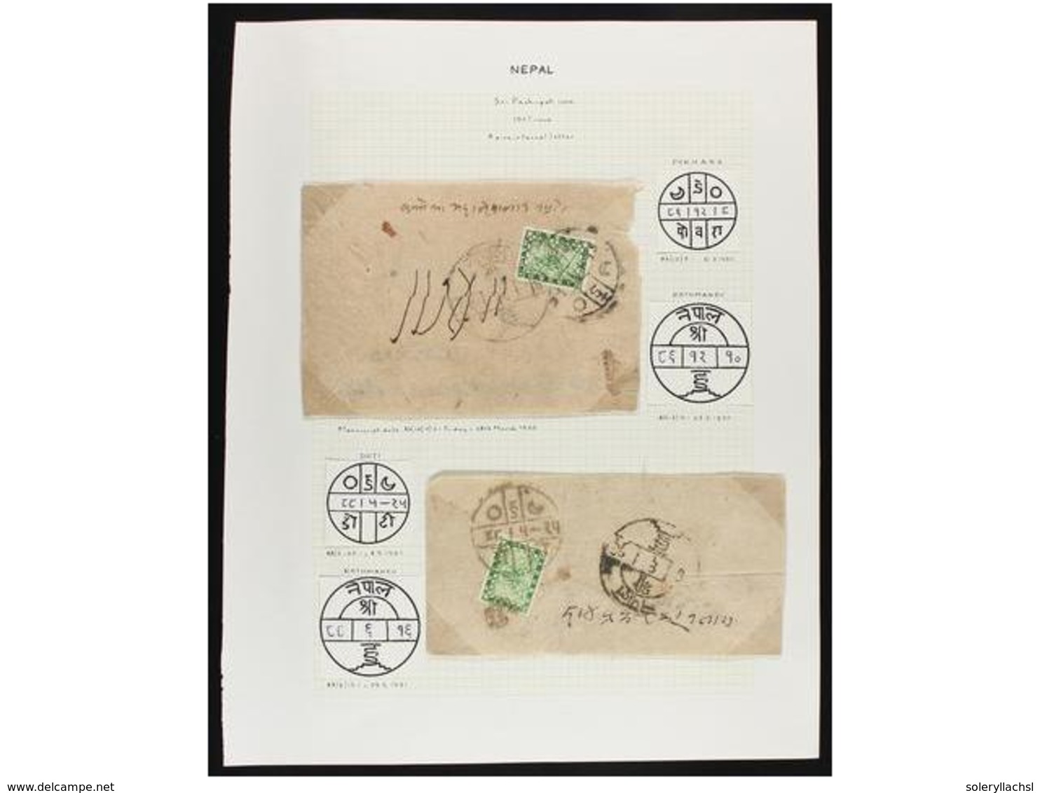 NEPAL. 1907-41. Ten Covers With 4 Pies Stamps From The 1907, 1930 And 1935 Issues, Diverse Cancels (see Web). - Other & Unclassified