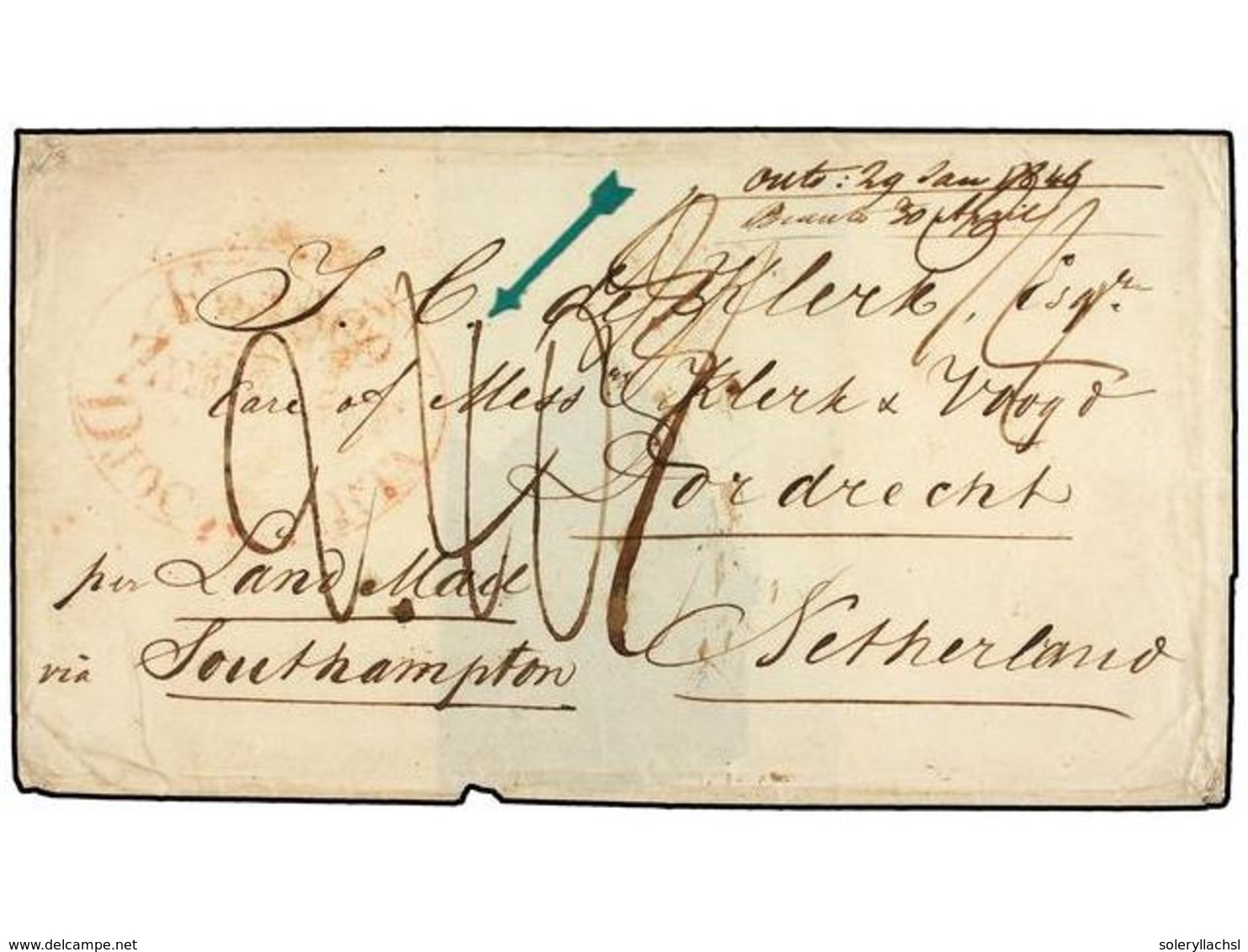 INDIA HOLANDESA. 1846. DJOCJAKARTA To HOLLAND. Folded Letter (part Of Back Missing) With Oval FRANCO/DJOCJAKARTA, Rated  - Sonstige & Ohne Zuordnung