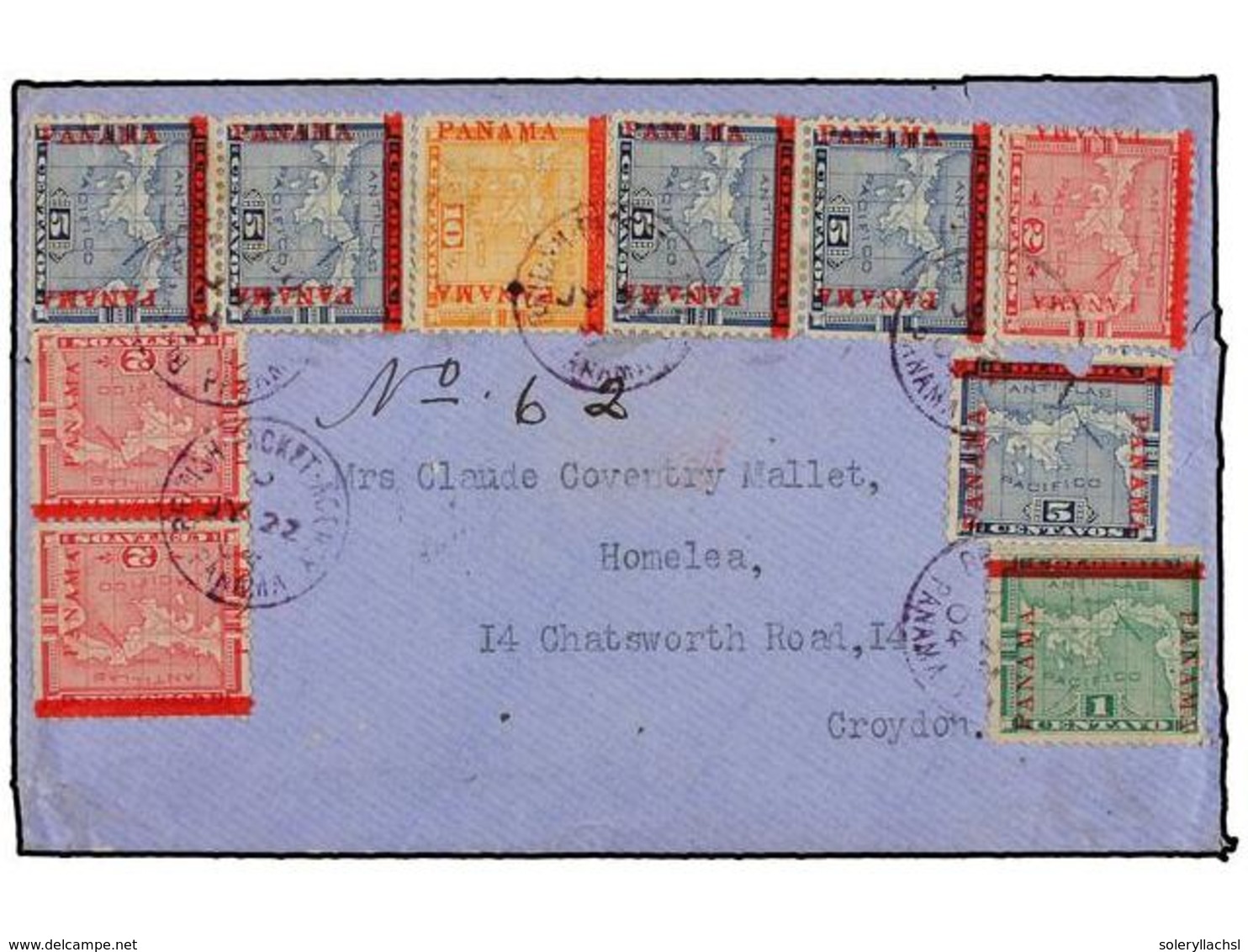 PANAMA. 1904. PANAMA A GRAN BRETAÑA. 1 Ctvo., 2 Ctvos. (3), 5 Ctvos. (5) (uno Con Defectos Y 10 Ctvos. Mat. BRITISH PACK - Other & Unclassified