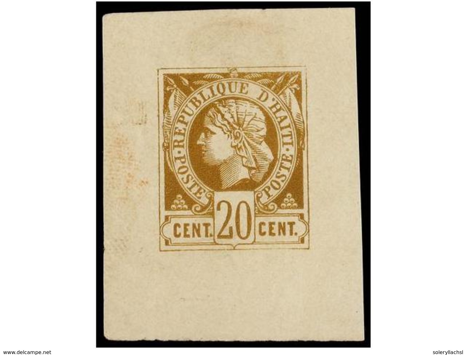 (*) HAITI. Sc.6. 1881. ENSAYO DE COLOR. 20 Cents. Bistre. - Otros & Sin Clasificación