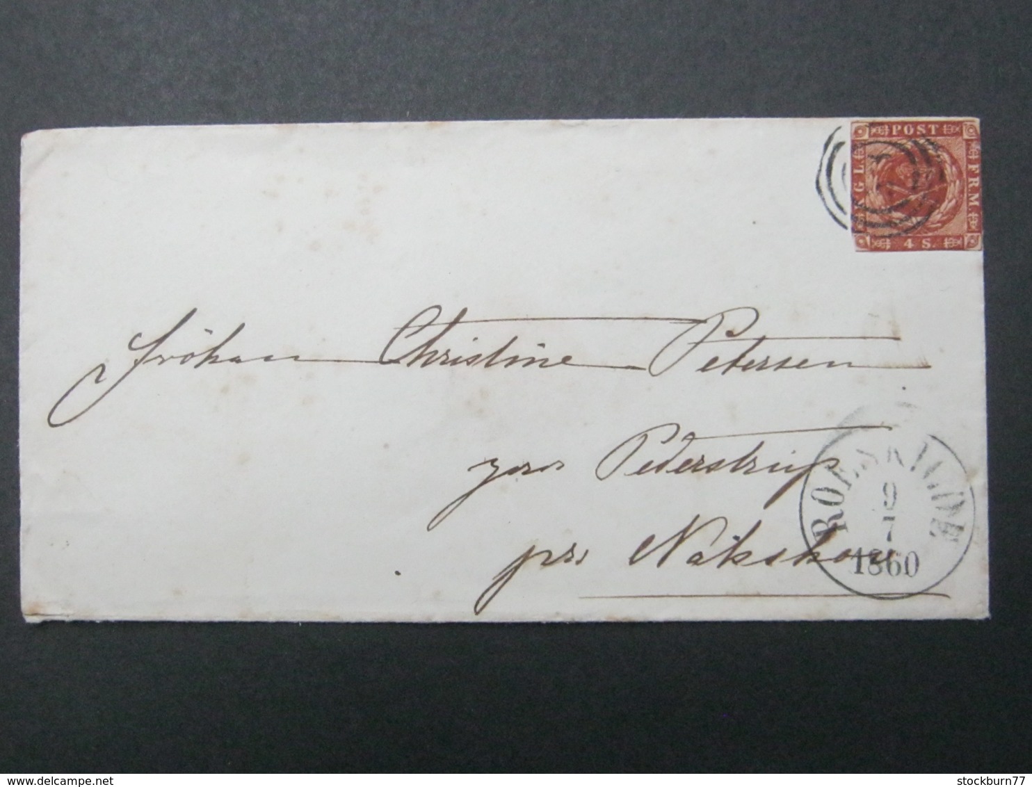 1860 , Brief  Mit Nummernstempel  Aus Roskilde - Brieven En Documenten