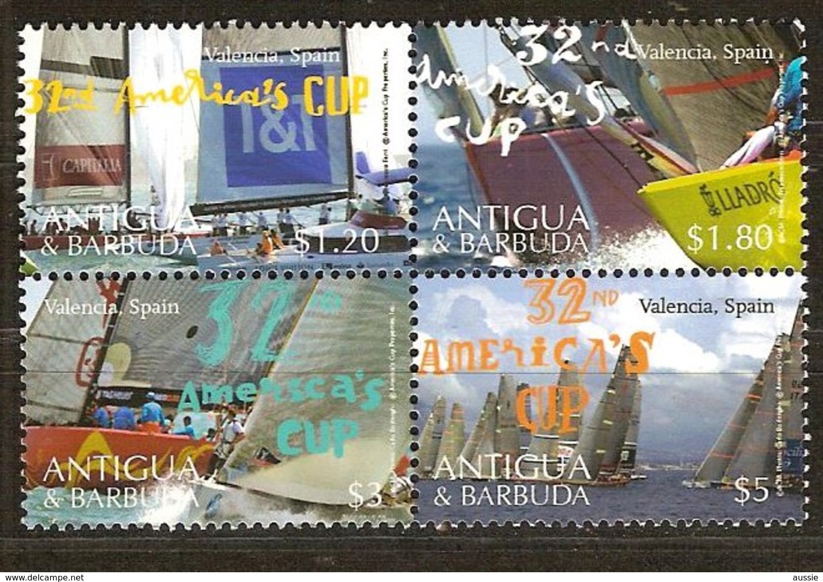 Antigua & Barbuda 2008 Yvertn° 3906-3609 *** MNH Cote 11 Euro Coupe D' Amerique Valencia Spain - Antigua Et Barbuda (1981-...)