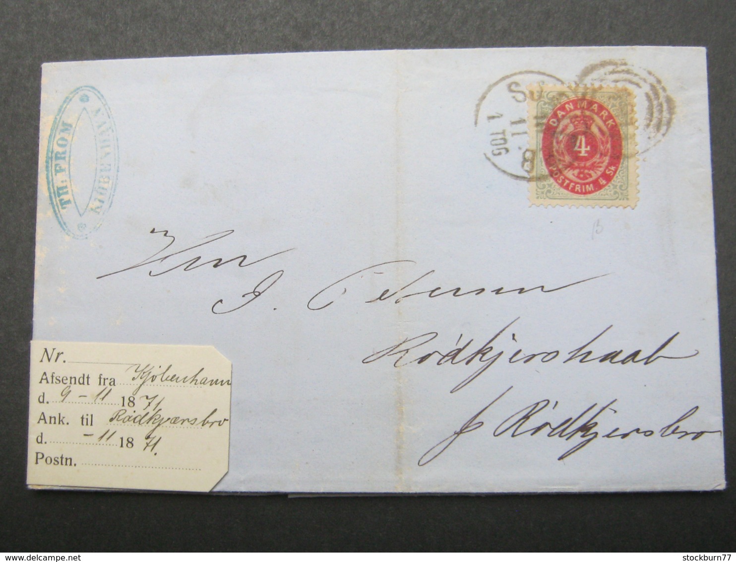 1871 , Brief  Mit Nummernstempel  Aus Kopenhagen - Lettres & Documents