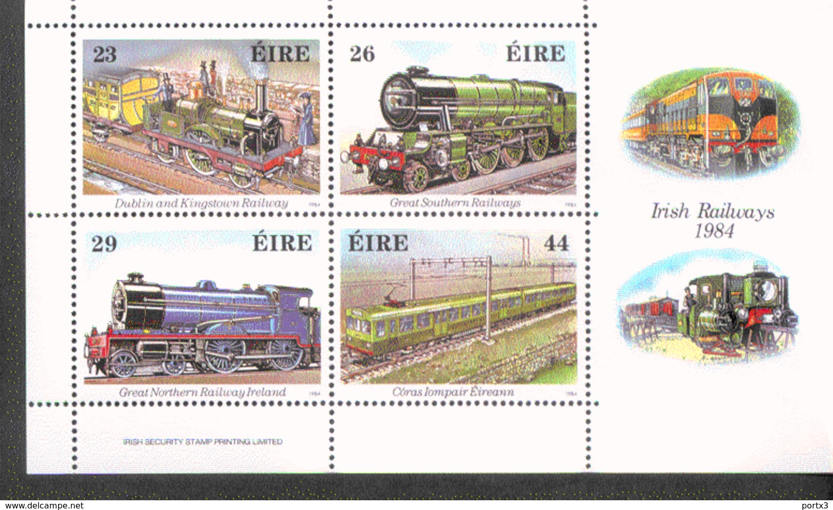 Irland Block 5 Eisenbahnen  ** MNH Postfrisch Neuf - Blocks & Kleinbögen