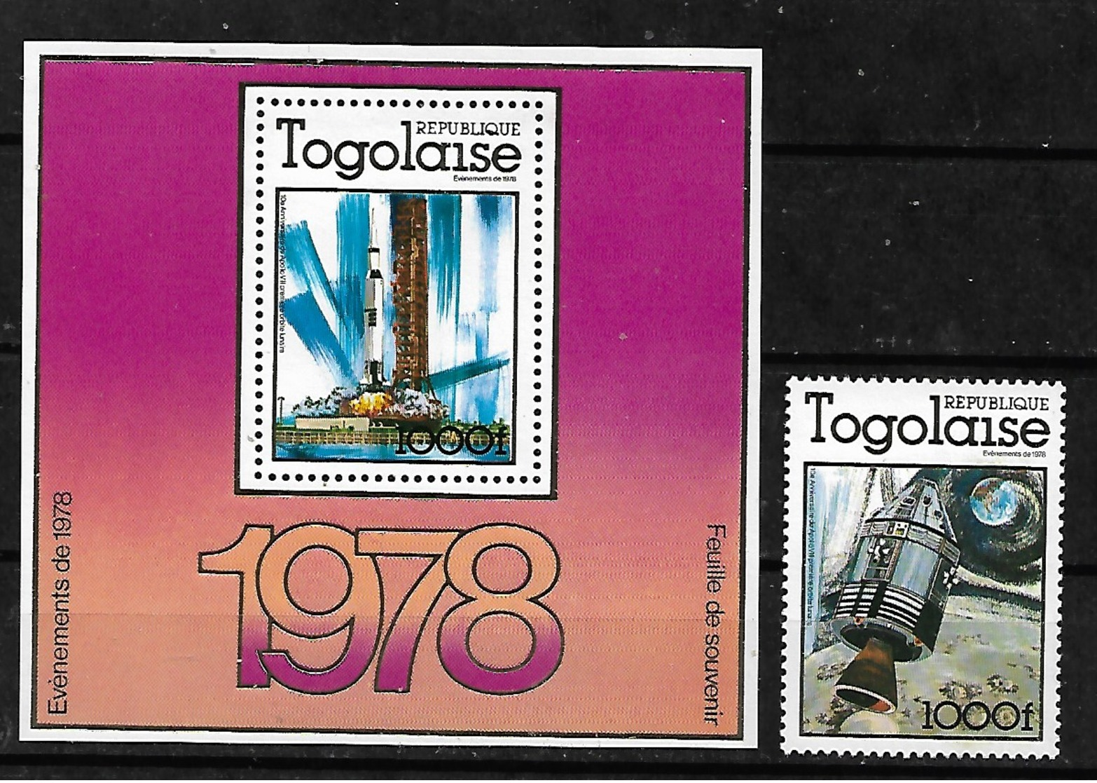 #B35D# TOGO MICHEL 1276+BL 125A MNH**. SPACE. - Togo (1960-...)