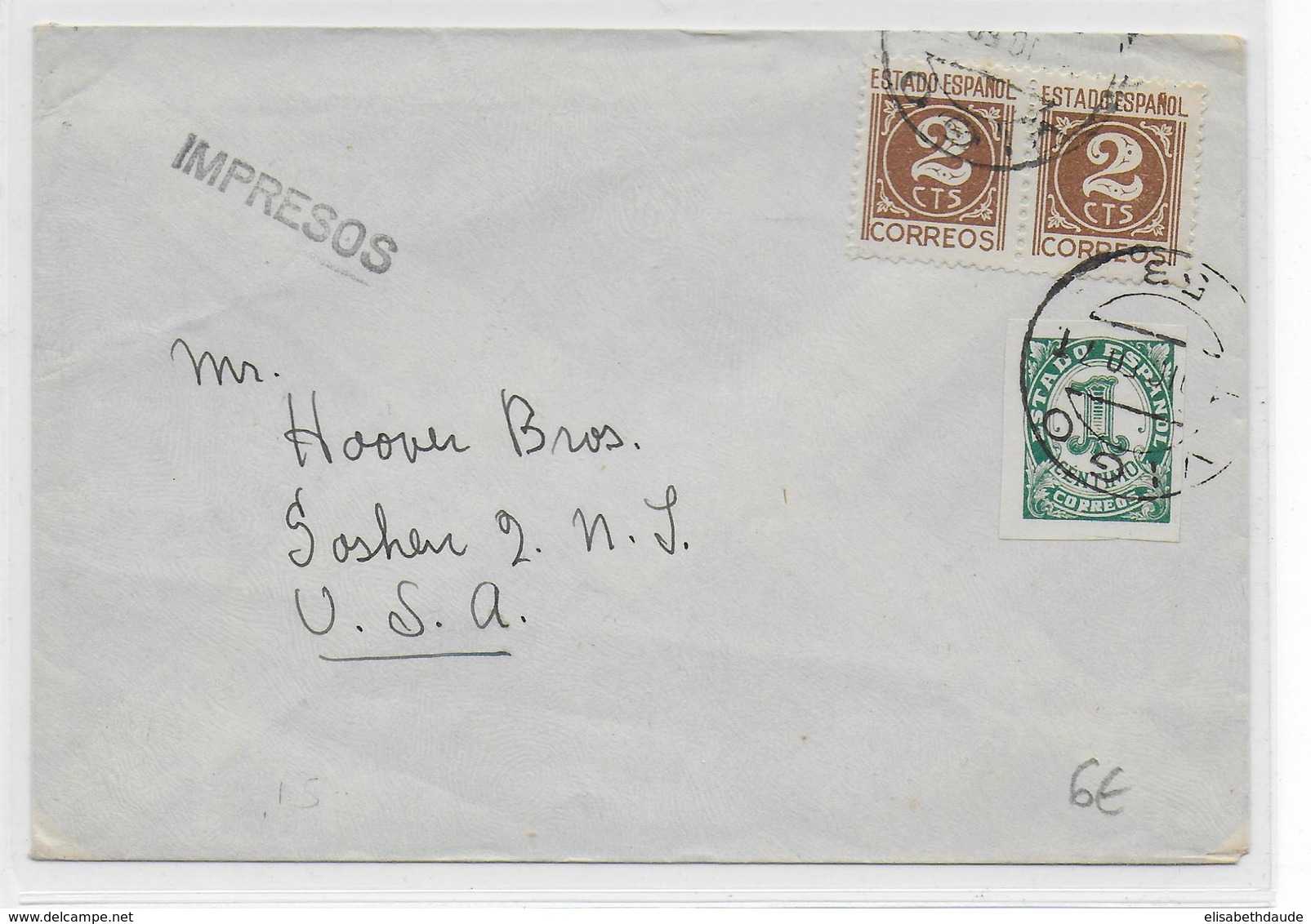 ESPAGNE - 1936 - ENVELOPPE De VIGO => NEW YORK (USA) - Storia Postale