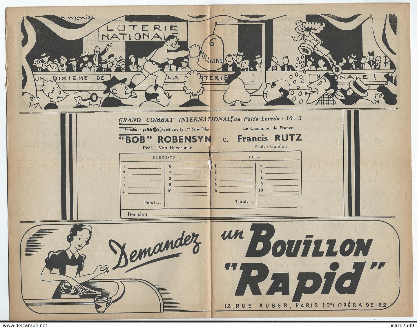 PARIS - Arènes Du Grand-Palais - Gala De Boxe Du 1er Décembre 1942 - 8 Pages - Pub De Propagande Vichyste - Programmes