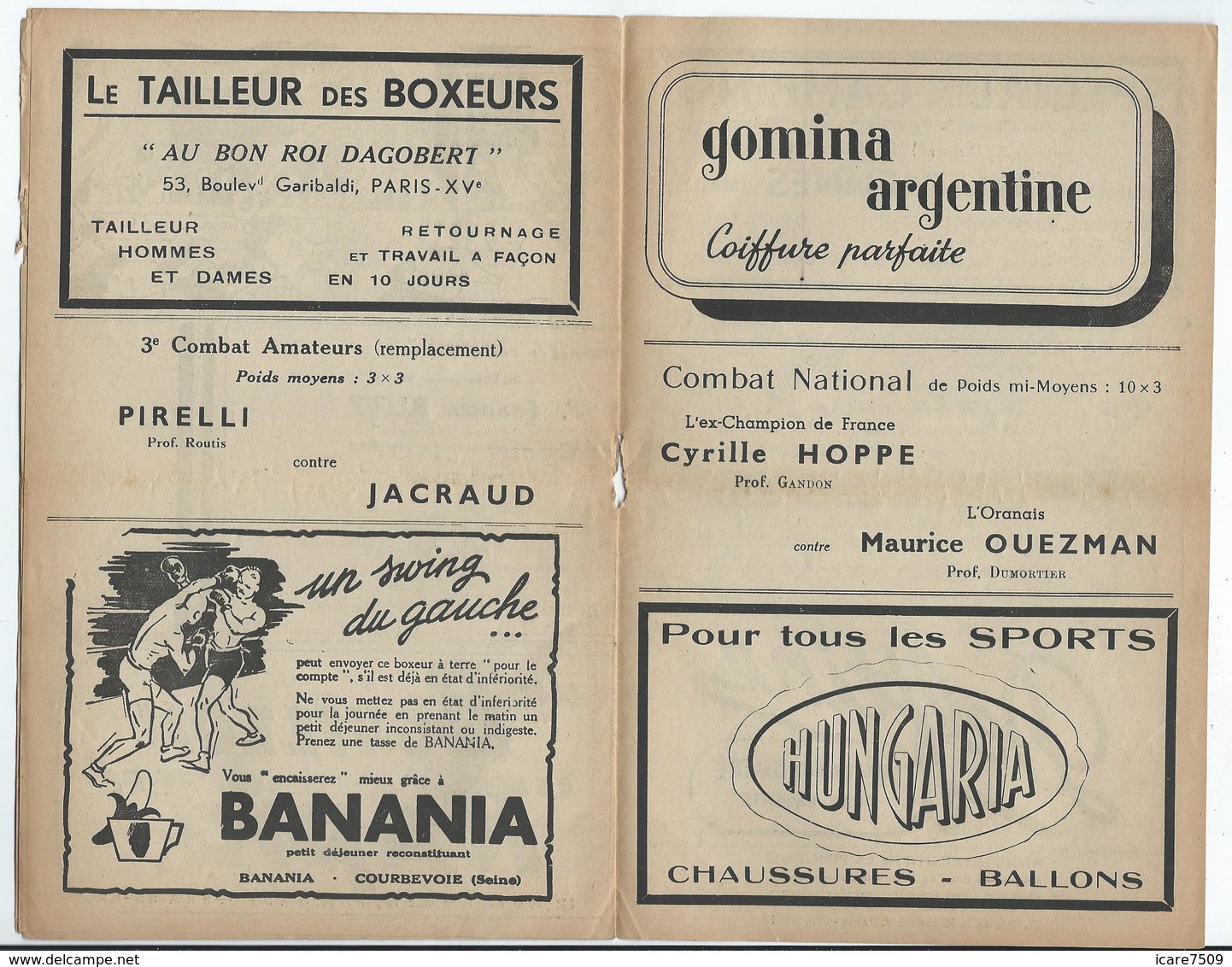 PARIS - Arènes Du Grand-Palais - Gala De Boxe Du 1er Décembre 1942 - 8 Pages - Pub De Propagande Vichyste - Programmes