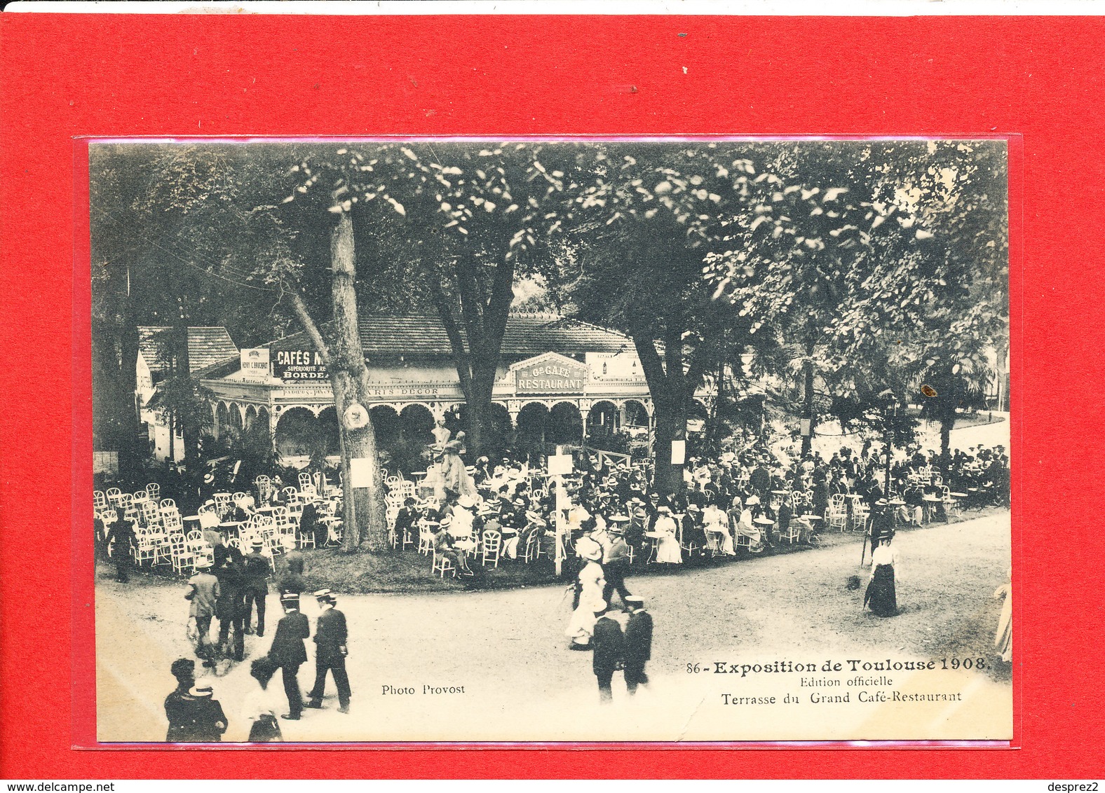 31 TOULOUSE EXPO 1908  Cpa Animée Terrasse Du Grand Café Restaurant   86 Photo Provost - Toulouse