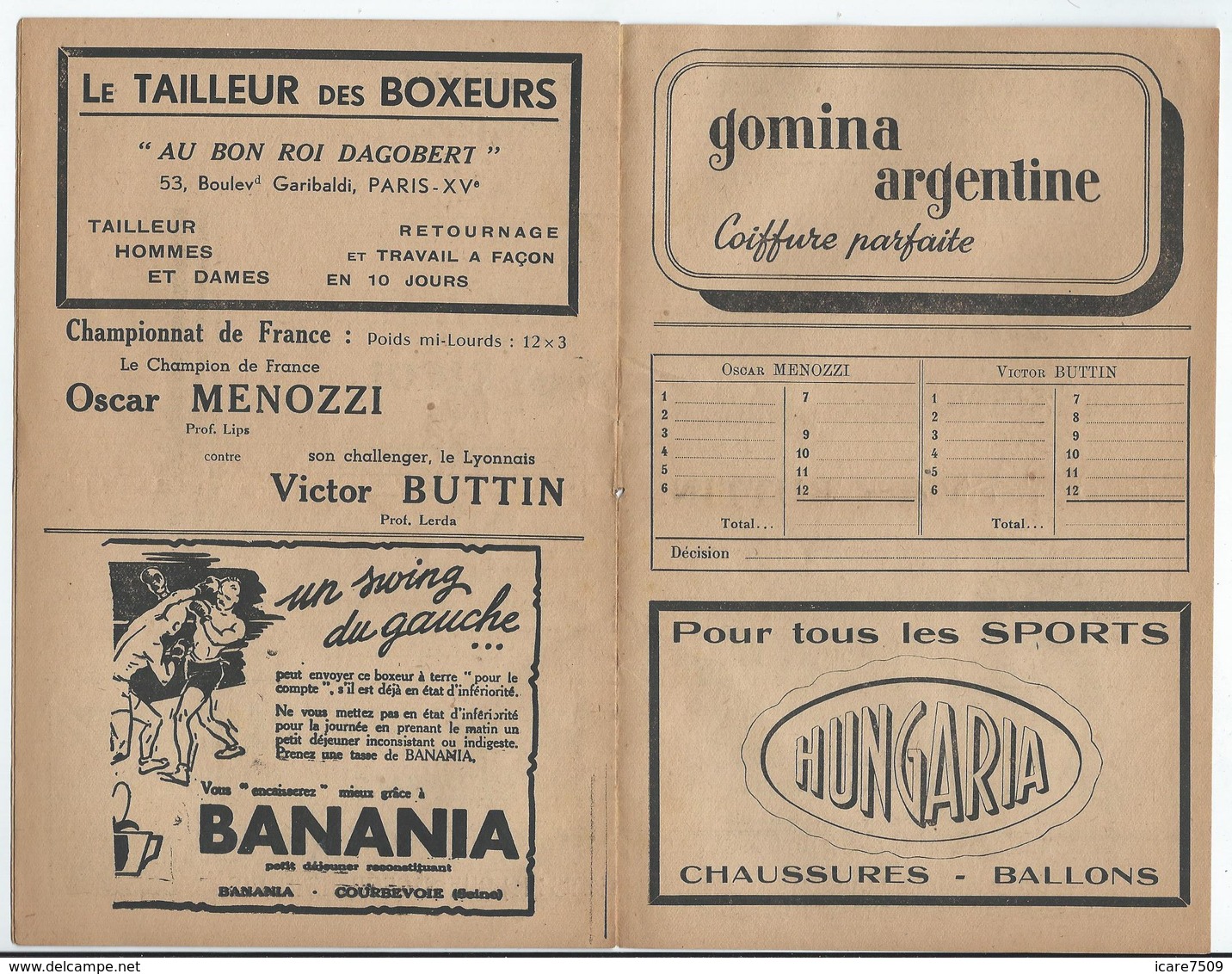 PARIS - Arènes Du Grand-Palais - Gala De Boxe Du 5 Janvier 1944 - 8 Pages - Pub De Propagande Vichyste (Légion Des Volon - Programs