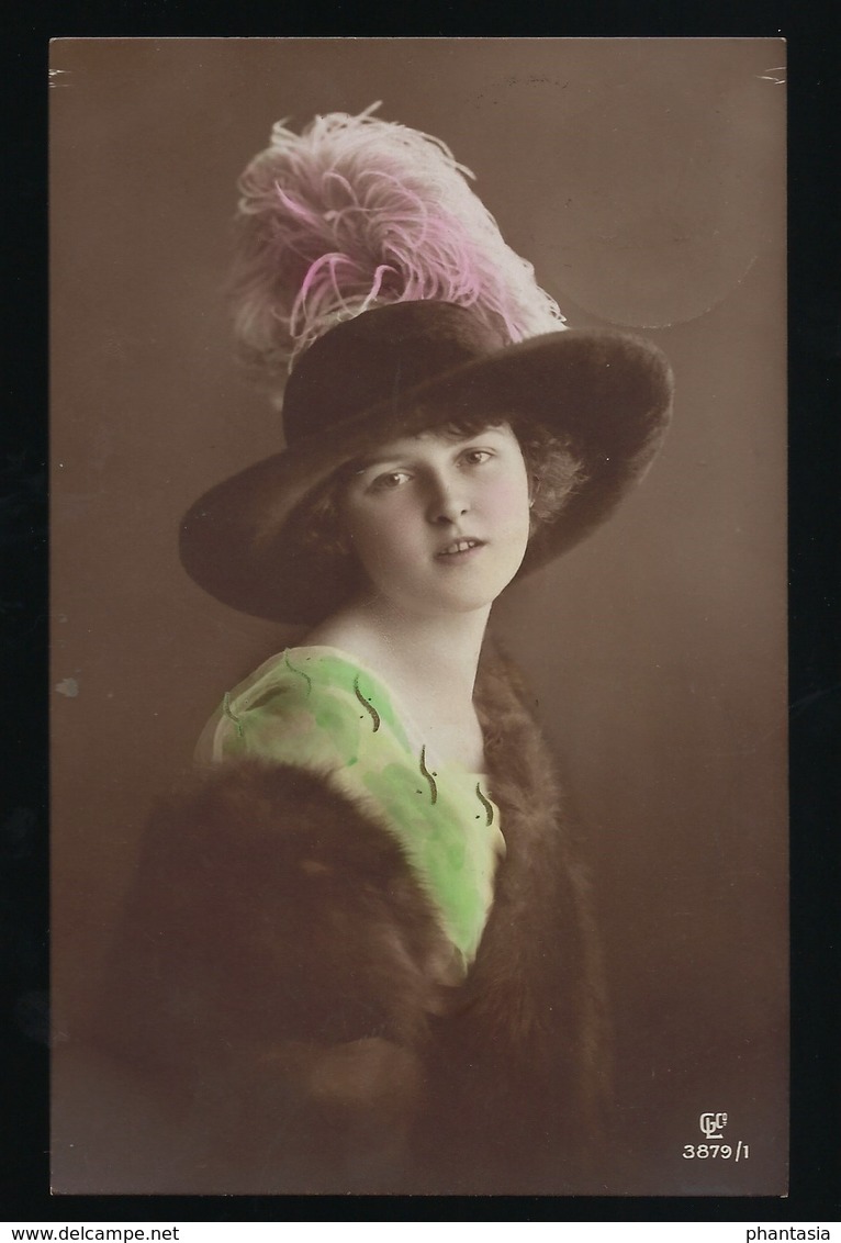 SERIE 3 CPA * JEUNE FEMME * JOLIE CHAPEAU * 1913 - Femmes