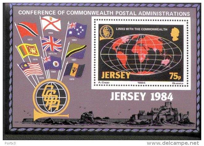 Jersey Block 03 Konferenz Per Postverwaltungen CCPA ** MNH Postfrisch Neuf - Jersey