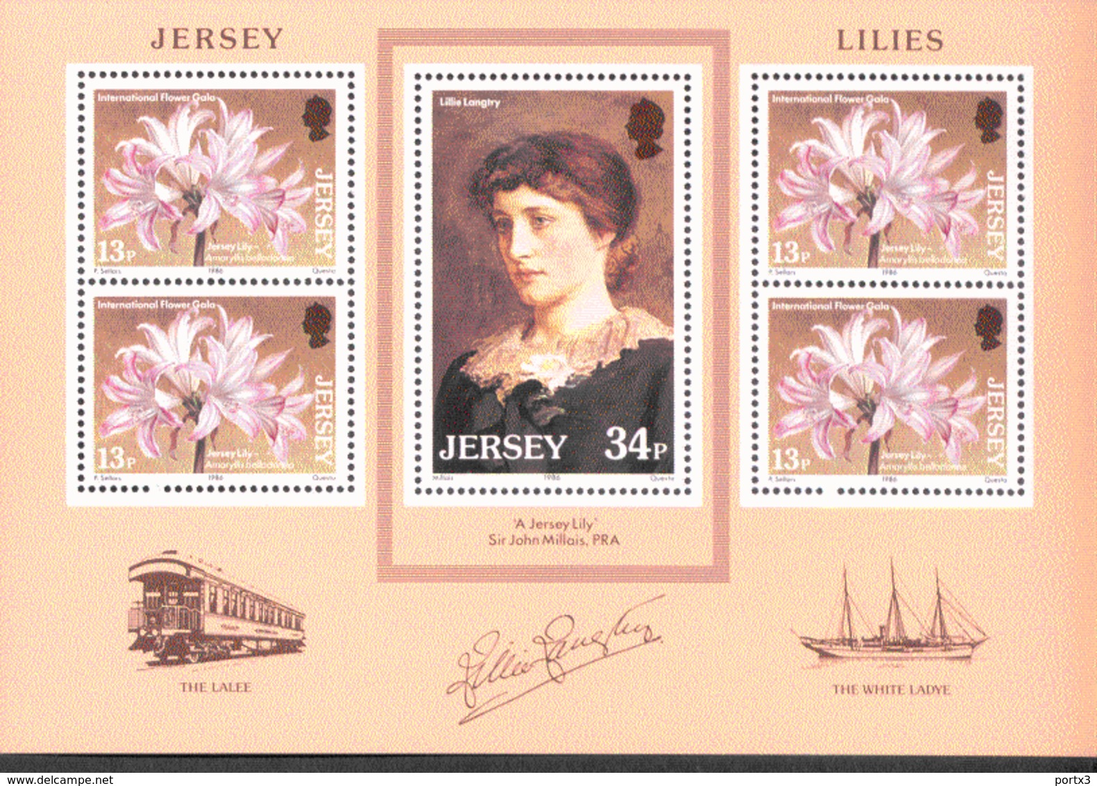 Jersey Block 04 Lillie Langtry ** MNH Postfrisch Neuf - Jersey