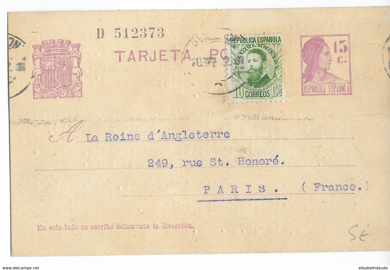 ESPAGNE - 1932 - CARTE ENTIER POSTAL De BARCELONA => PARIS - 1931-....