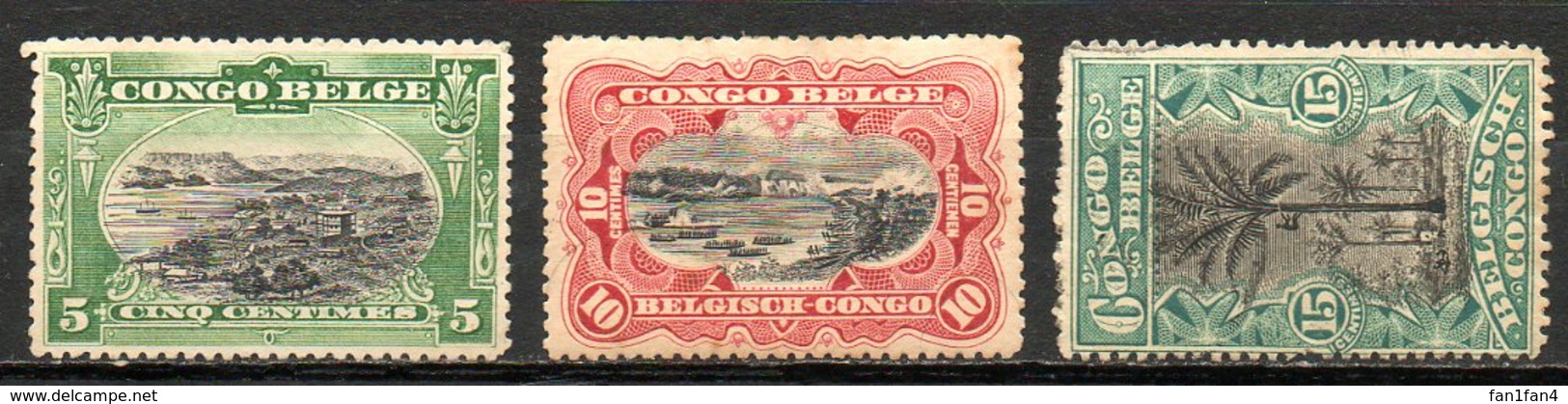 CONGO BELGE - (Colonie Belge) - 1910 - N° 54 à 56 - (Lot De 3 Valeurs Différentes) - Covers & Documents