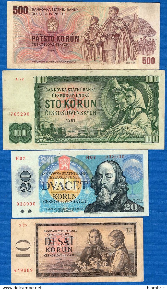 Tchécoslovaquie  4  Billets - Tchécoslovaquie