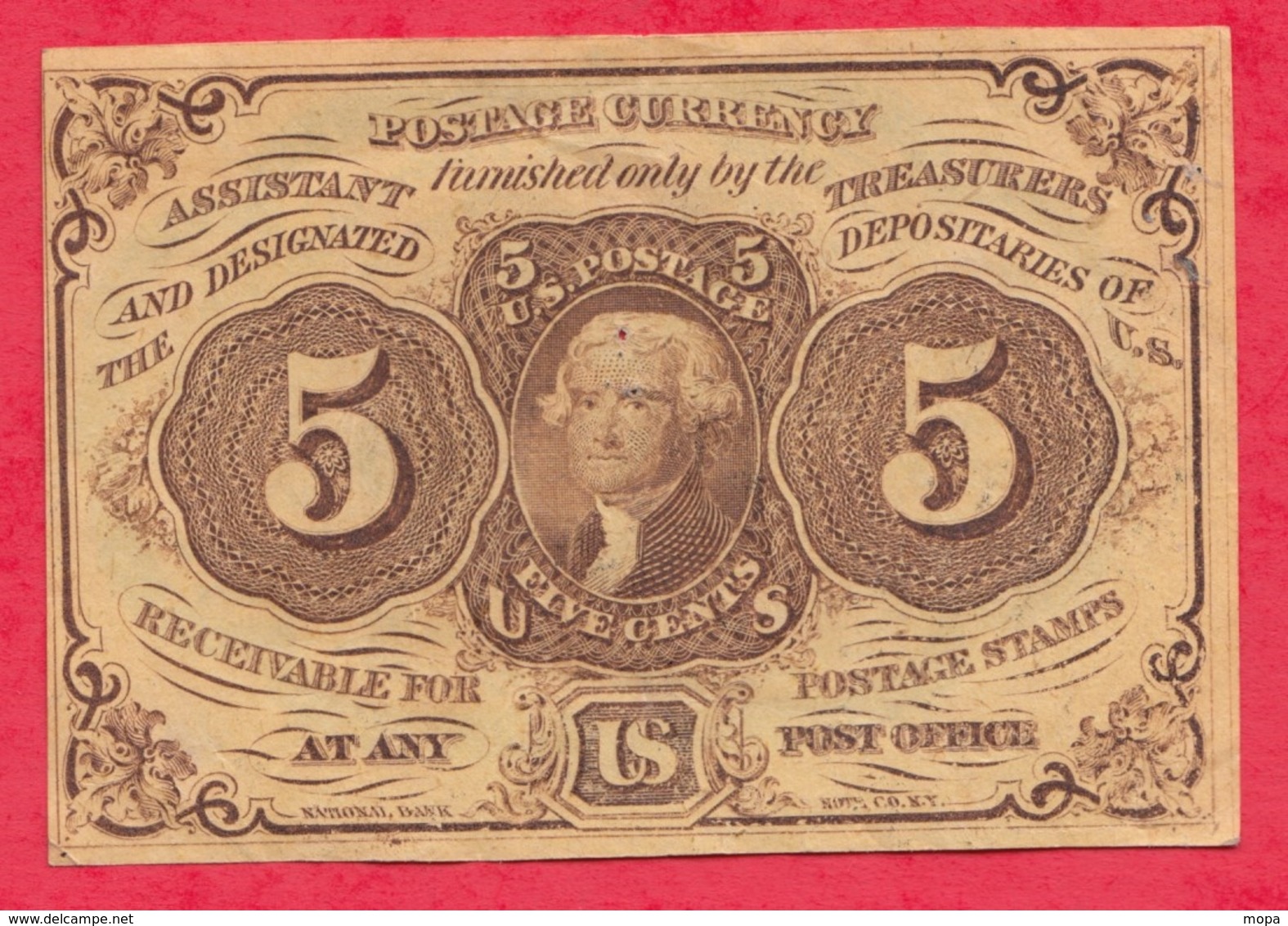 Etat -Unis  5 Cents Du 17/07/1862 Fac Simile 5 Cents Stamp/Jefferson (TRES RARE) Dans L 'état - 1862 : 1° Emission