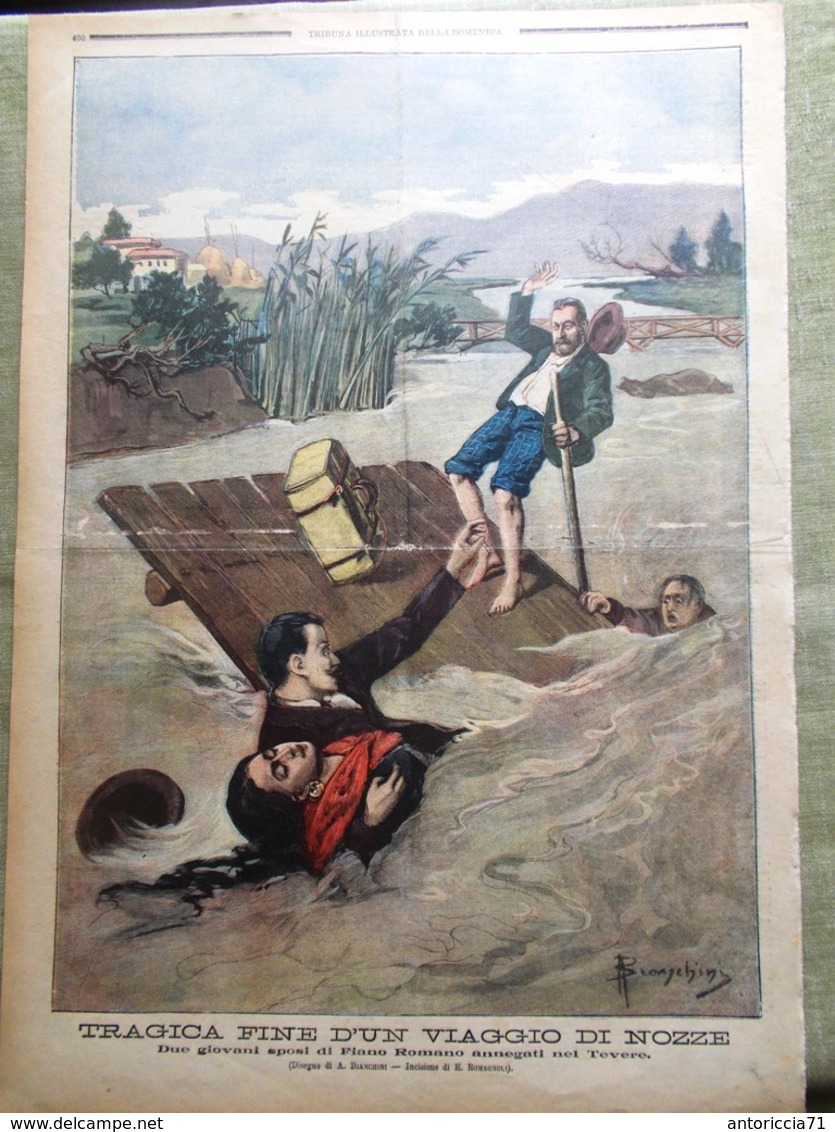 La Tribuna Illustrata 16 Dicembre 1900 Pellegrini Papa Piena Tevere Fiano Romano - Autres & Non Classés