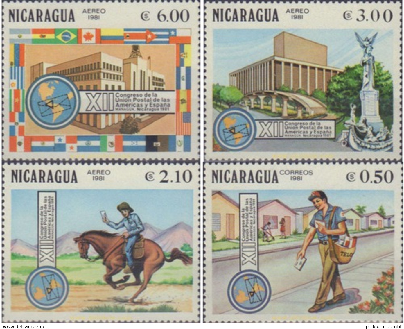 Ref. 347899 * MNH * - NICARAGUA. 1981. XII CONGRESO DE LA UNION POSTAL DE LAS AMERICAS Y ESPAÑA - Nicaragua