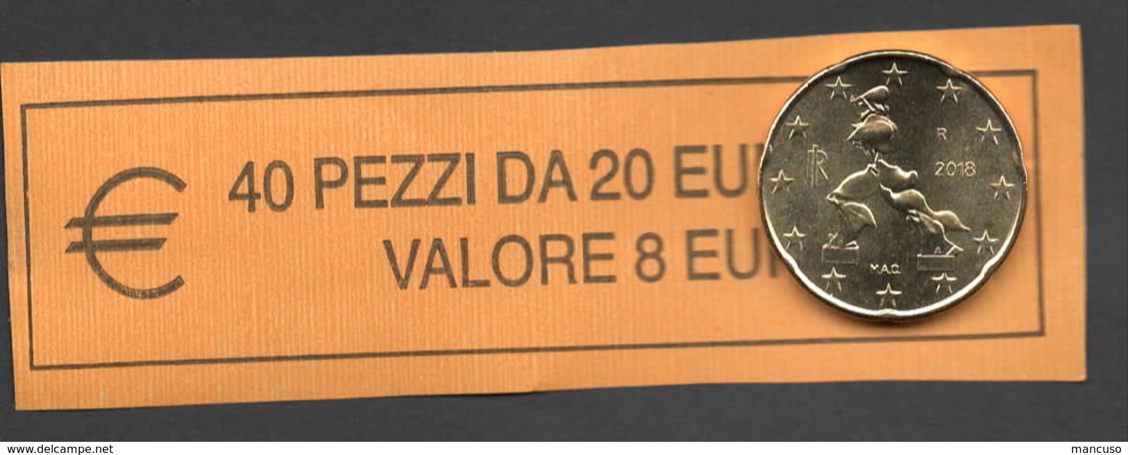 20 CENT ITALIA  2018 - ROLL  ORIGINALE ZECCA - DATA VISIBILE - FDC - Rotolini