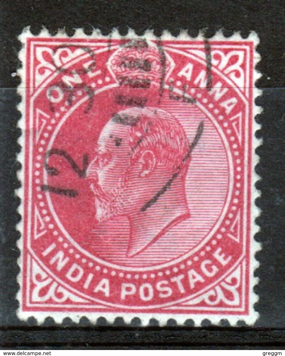 India 1902 King Edward VII  One Anna Carmine Used Stamp. - 1902-11 King Edward VII